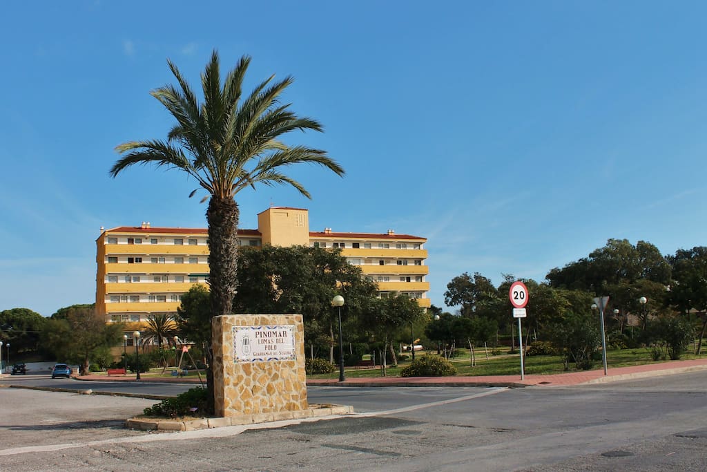 VIEW TO BUILDING FROM THE BUS STOP