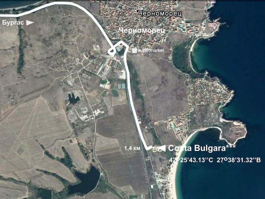 маршрут Черноморец - CostaBulgara***