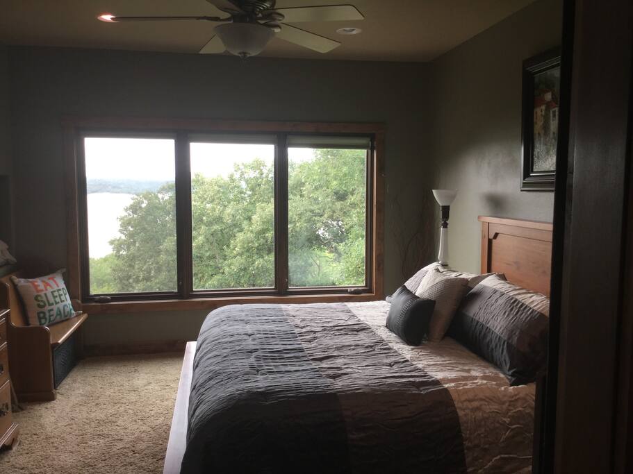 Master bedroom with lake view