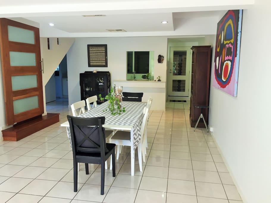 The dining/living area and through to the kitchen