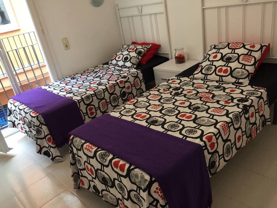 First floor - a double room with 2 single beds