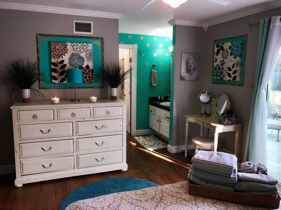 Vanity and attached Bathroom