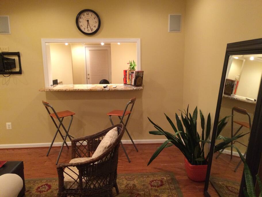 View upon entering front door. Living area and kitchen pass through.