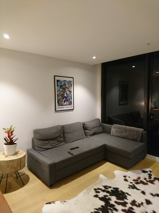 Lounge with sofa bed