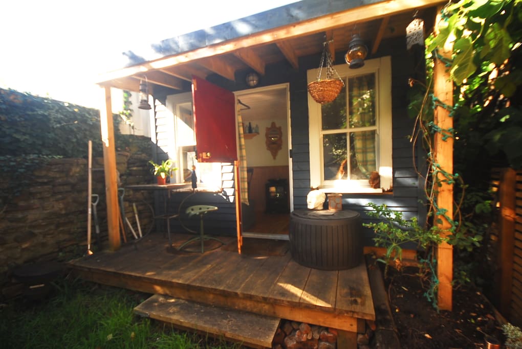 The cabin from the garden
