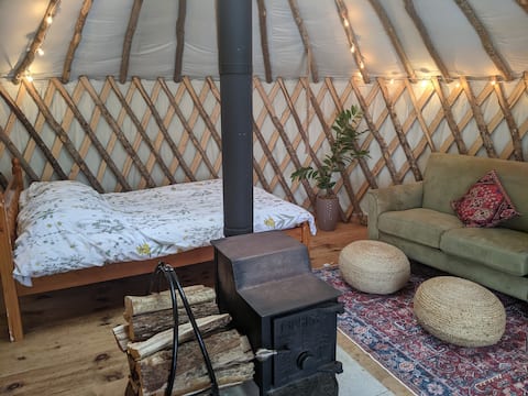 Cozy yurt on a farm