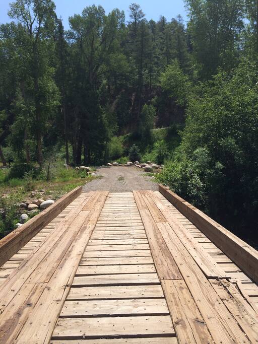 Bridge over looking the river on property