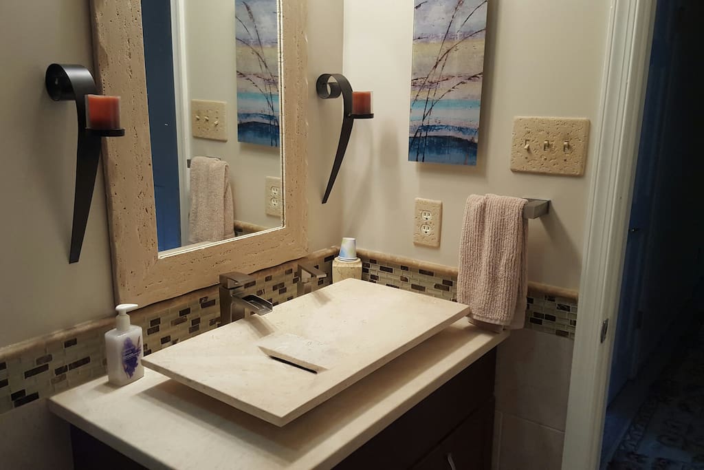 Vanity in bathroom