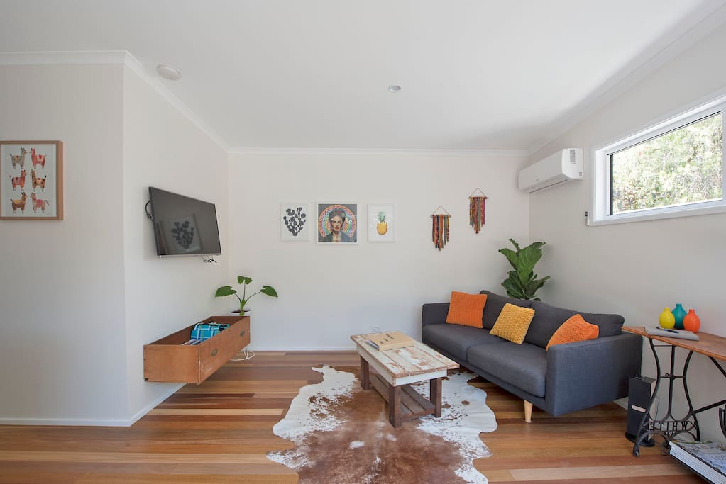 Your cosy, light and bright living room. We offer a large DVD collection and board games for a night in or alternatively, we have a Smart TV for all Netflix lovers.