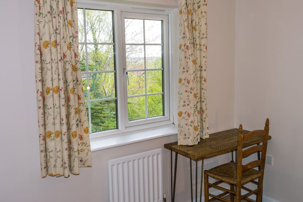 Green view and desk area