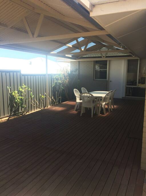 Back outdoor decking area