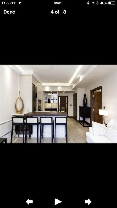 Open plan lounge, kitchen and diner.