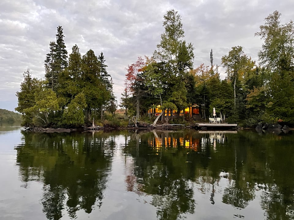 A stone-and-bark cabin on Lake Medora, Eagle Harbor Township, Michigan, United States, photo 8 of 10