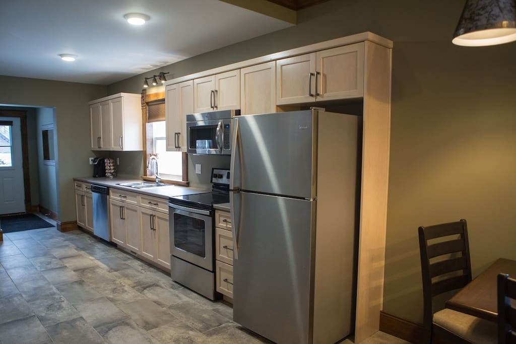 Kitchen | fridge . stove . dishwasher . microwave . keurig . dishes