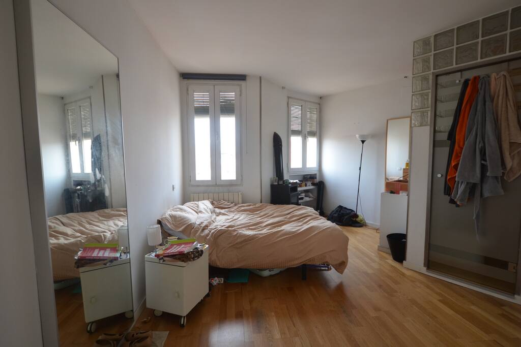 The room from the entrance (what it looks like when I'm occupying it)