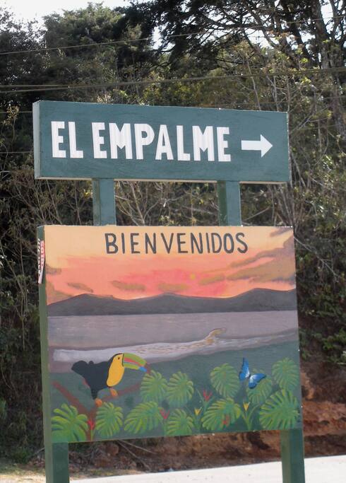 Sign on right side of Highway 1 (International Highway) to El Empalme