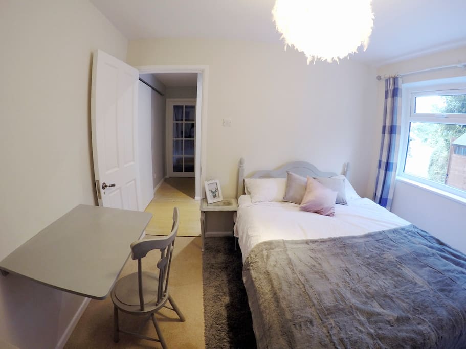 2 single beds provided which can be put together to use as a double