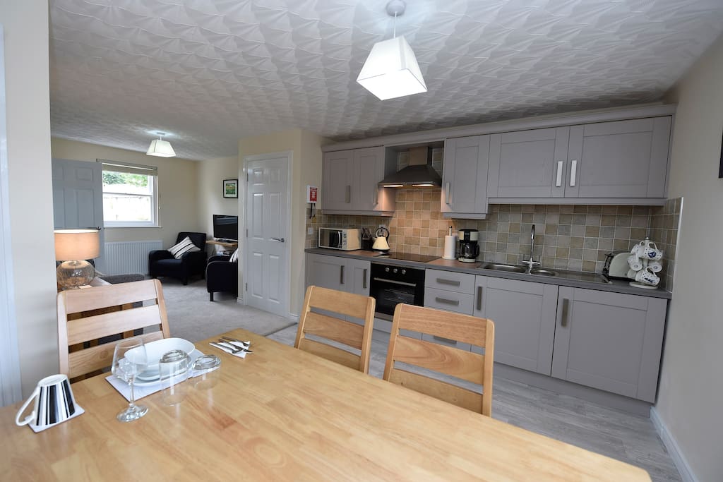 Dining area and kitchen