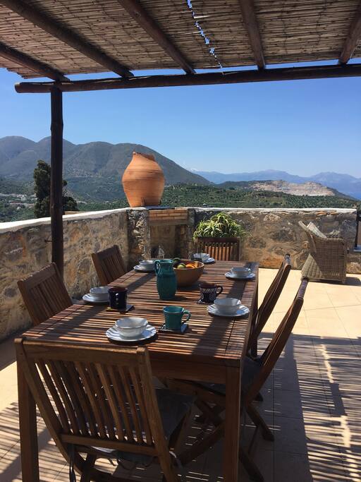 Roof terrace with mountain views