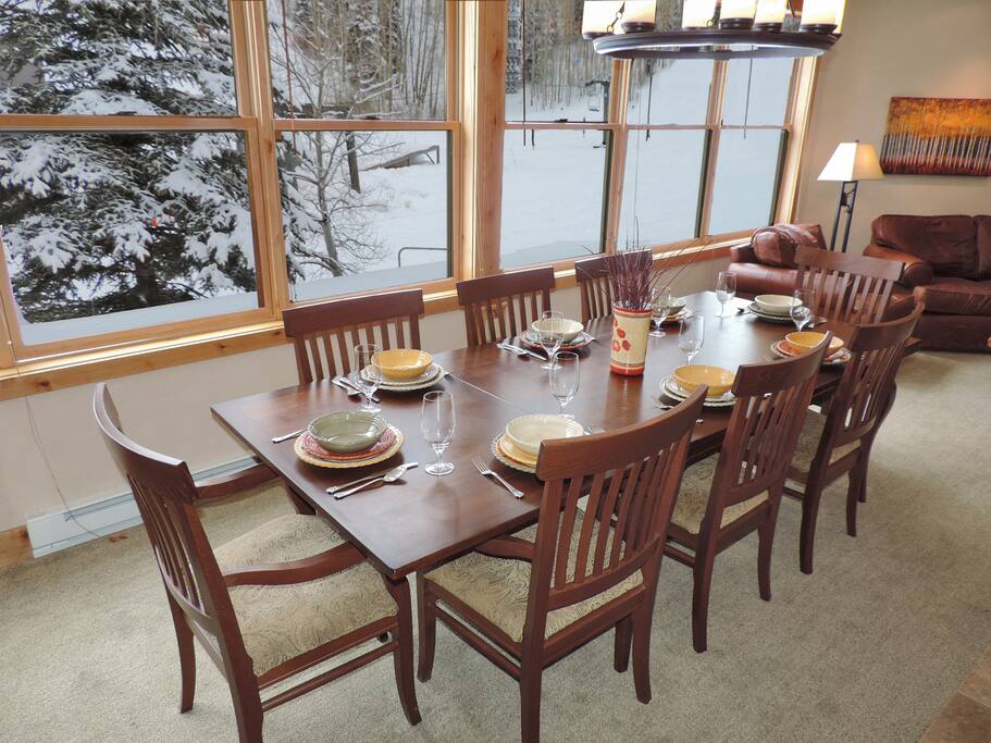 Dining with views of ski resort