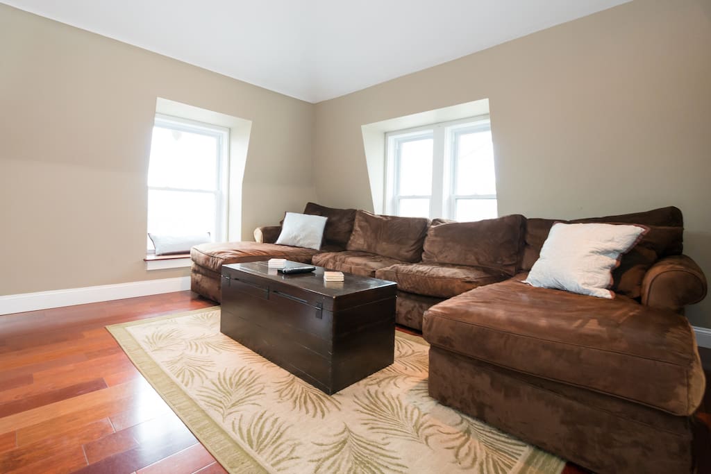 Super comfy sectional couch to watch the high def tv