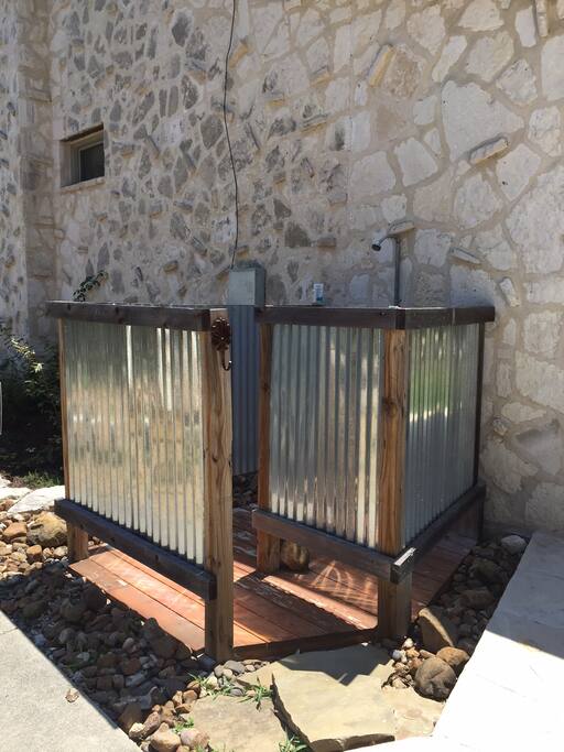 Enjoy our outdoor shower