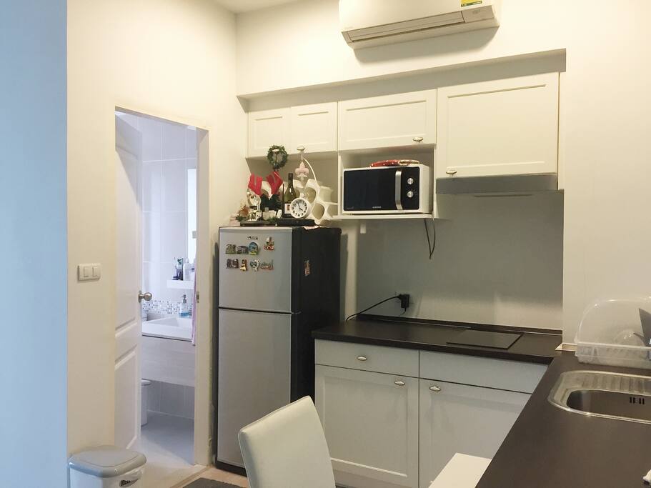 Toilet and kitchen