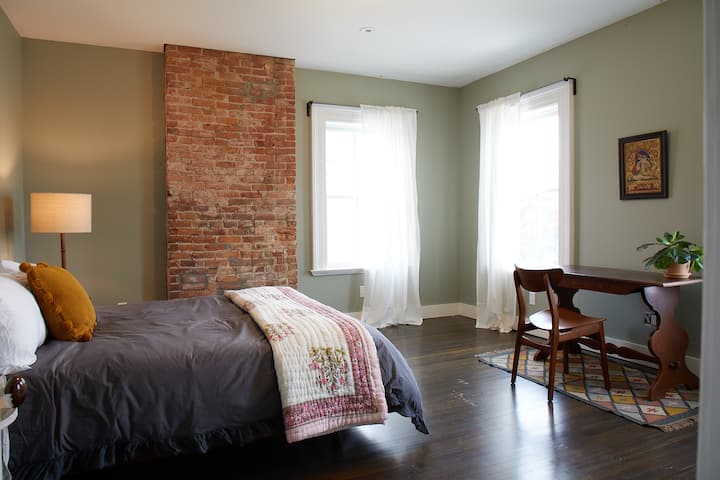 Guest Bedroom with queen bed and desk