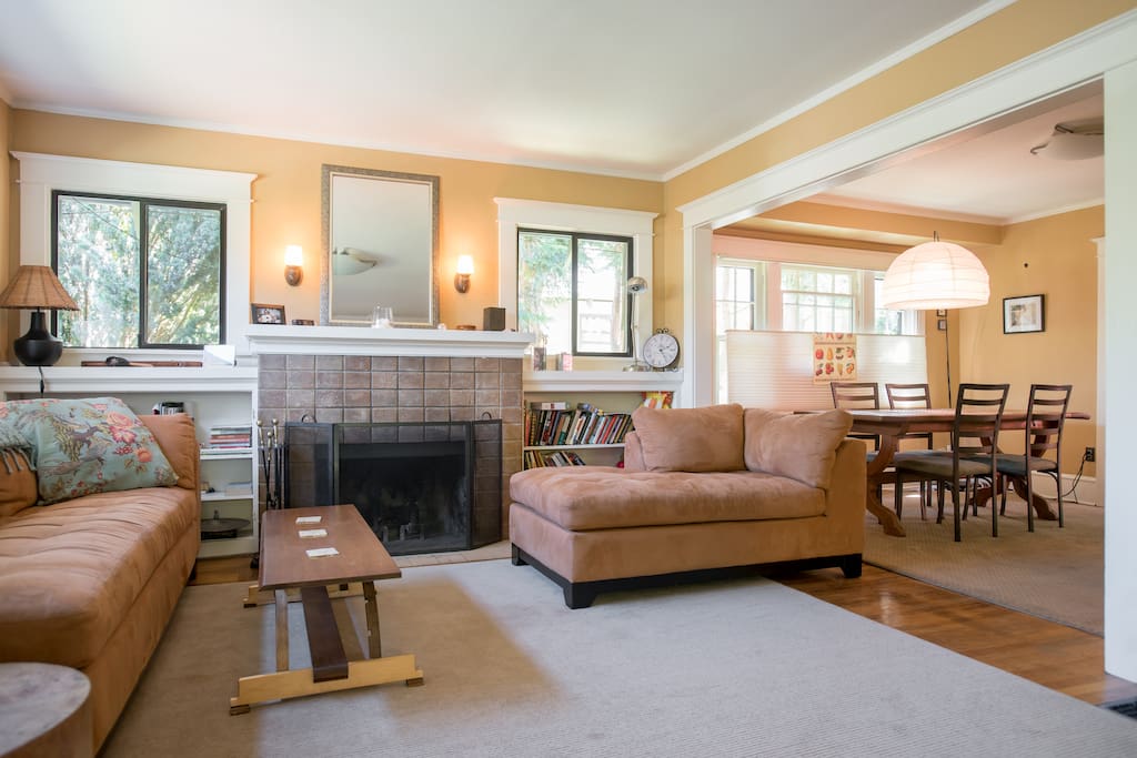View from TV room toward living room and dining room