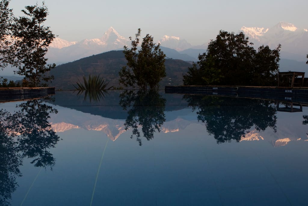 Award-winning Infinity Pool with Himalayan Panorama