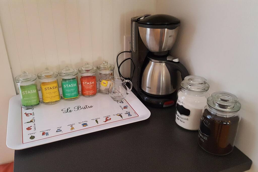 Fresh coffee and assortment of Teas