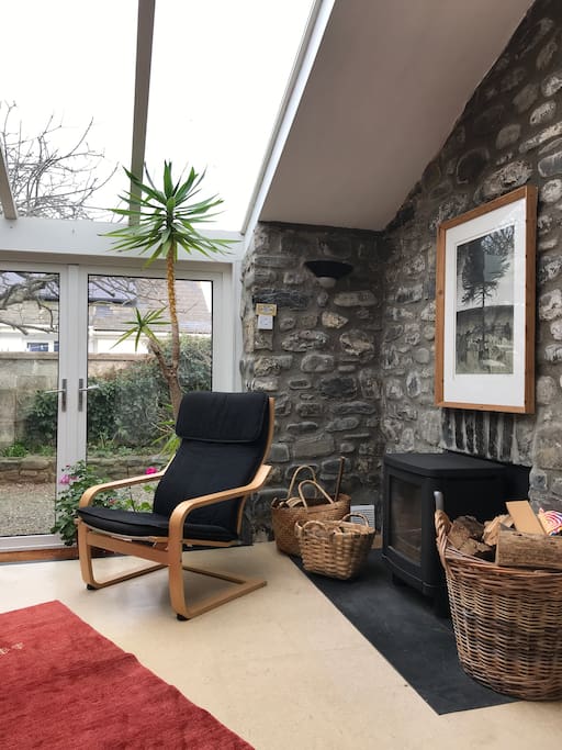 Sitting room with woodburner