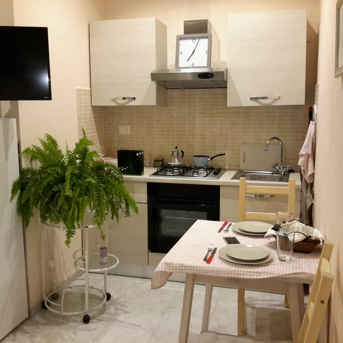 La cucina con tutti elettrodomestici (caffè,zucchero,tè compresi nel prezzo).
