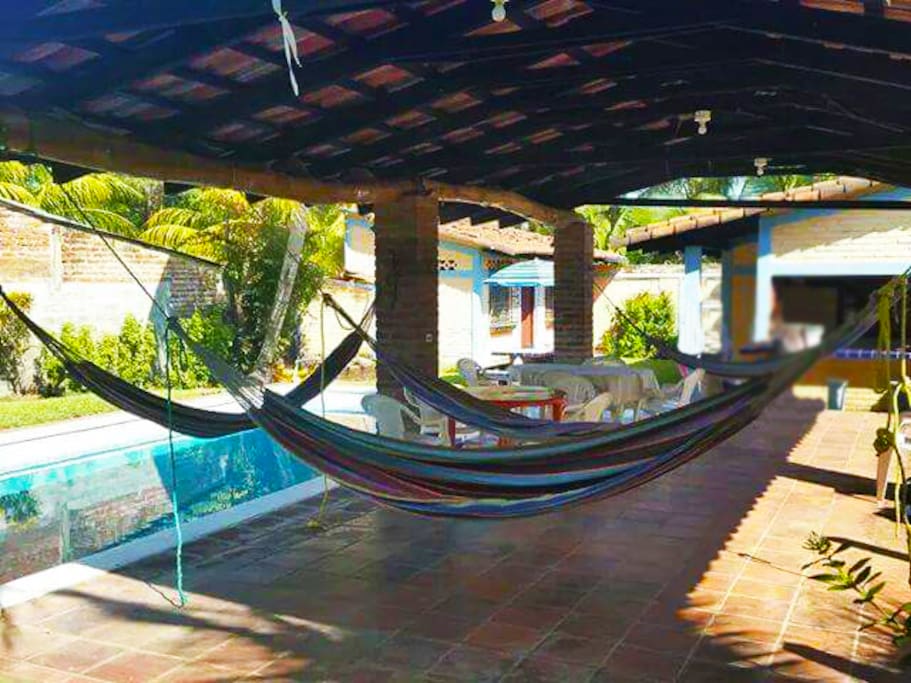 Multiple hammocks to enjoy your siesta