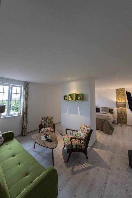 Chambre aux Oiseaux (lits twin, canapé-lit et douche)