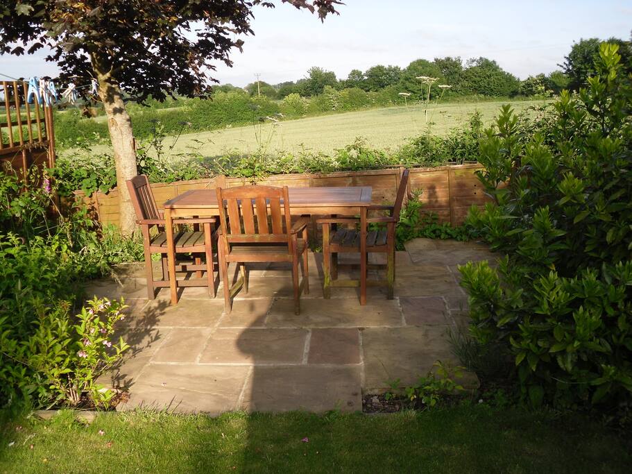 The patio to sit in for summer evenings.