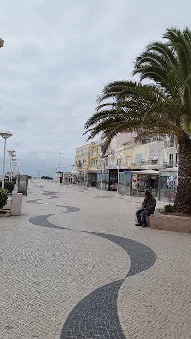 l'ésplanade avec tous les commerces qui donne sur la plage