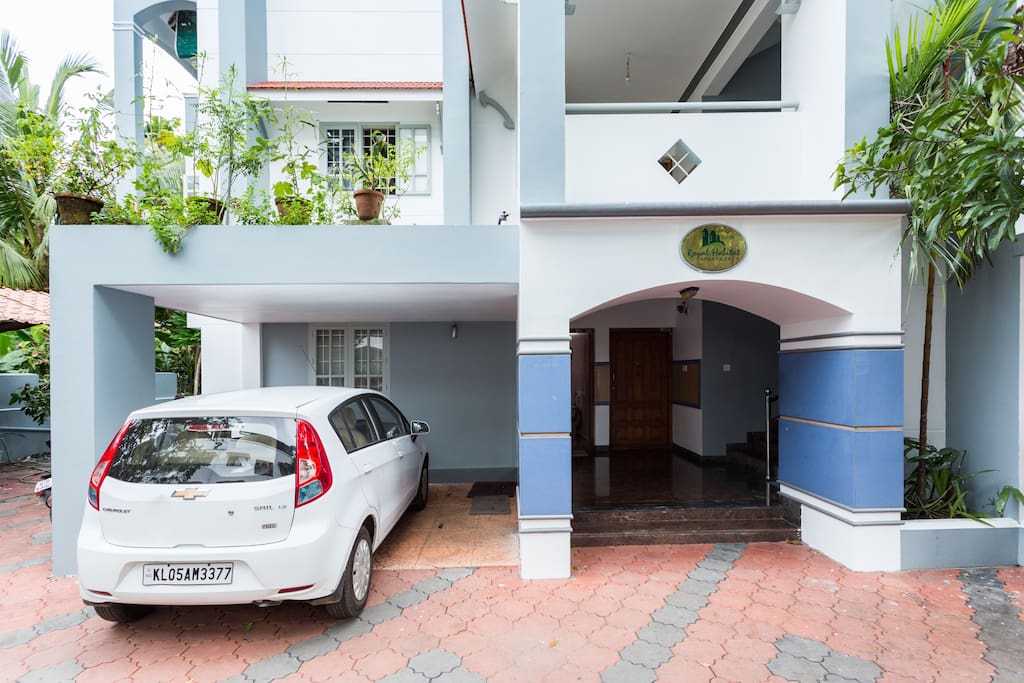 Closer view of private parking.