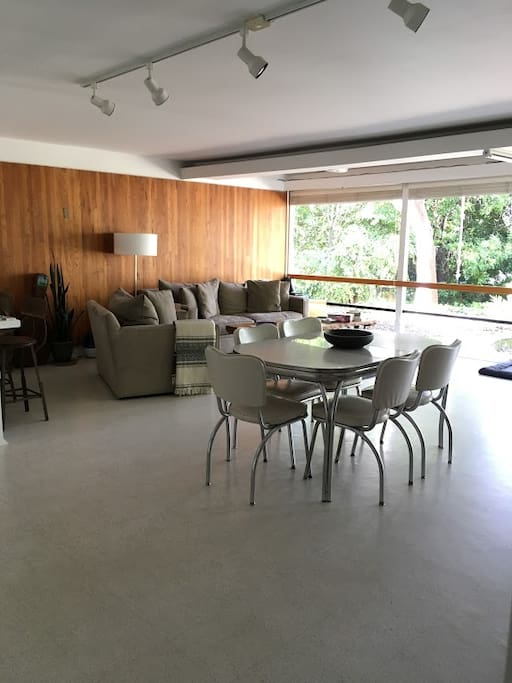 Living and dining areas