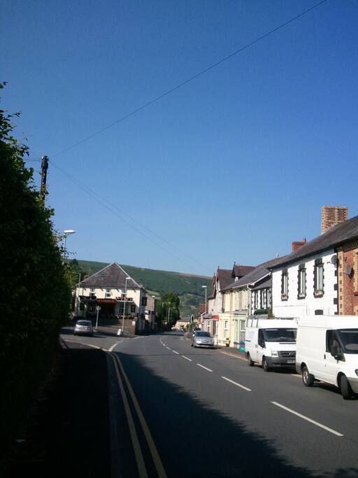 High Street Sennybridge towards Defynog