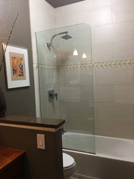 Newly remodeled bath adjoining bedroom