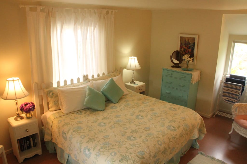 King Bed with 4" Featherbed Topper in the Master Bedroom
