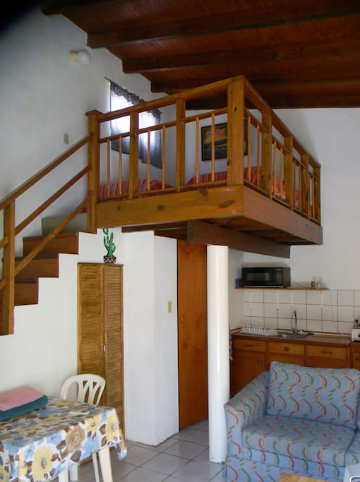 two single beds on the loft