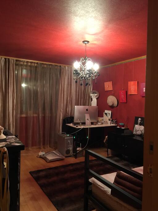 The room with single bed.