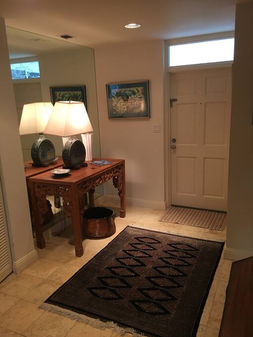 Front door and entry way