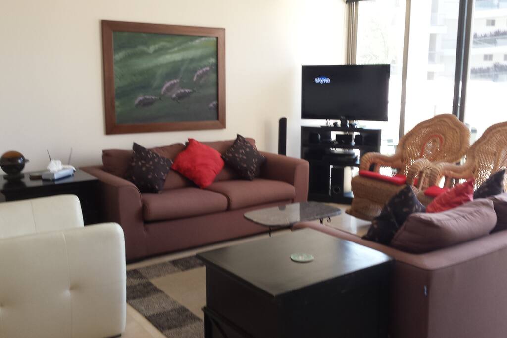 Satellite TV in living room