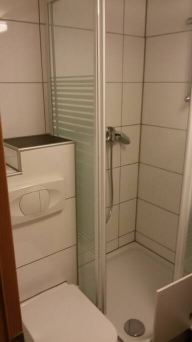 Badezimmer mit Dusche und WC