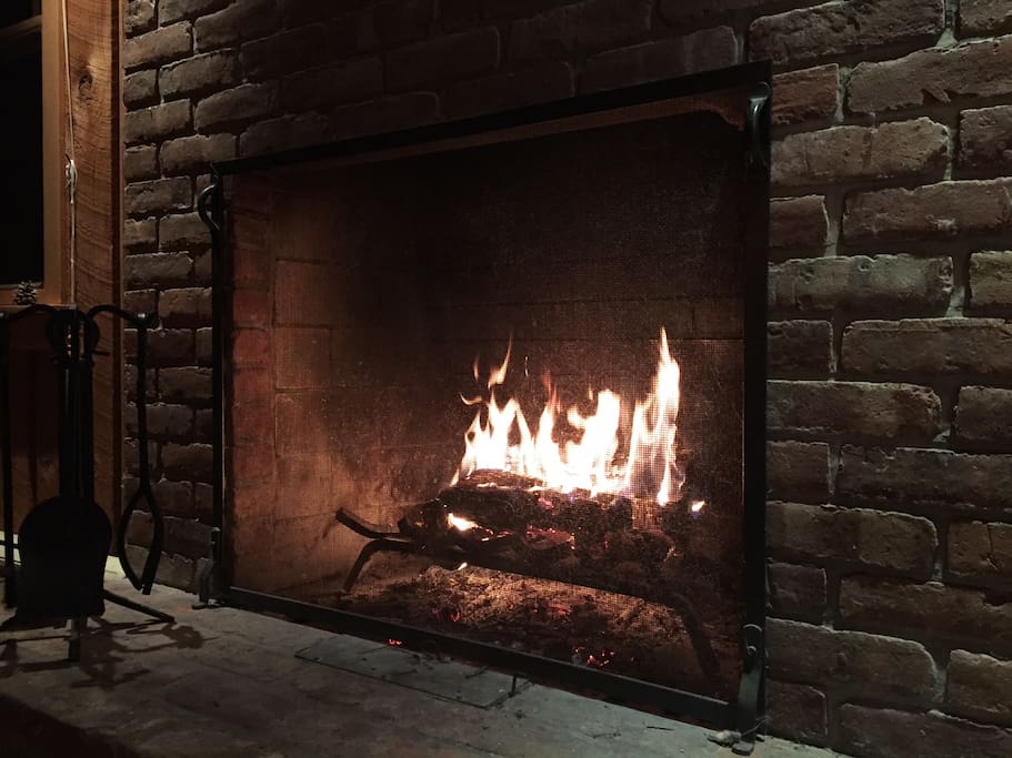 Wood burning fireplace!