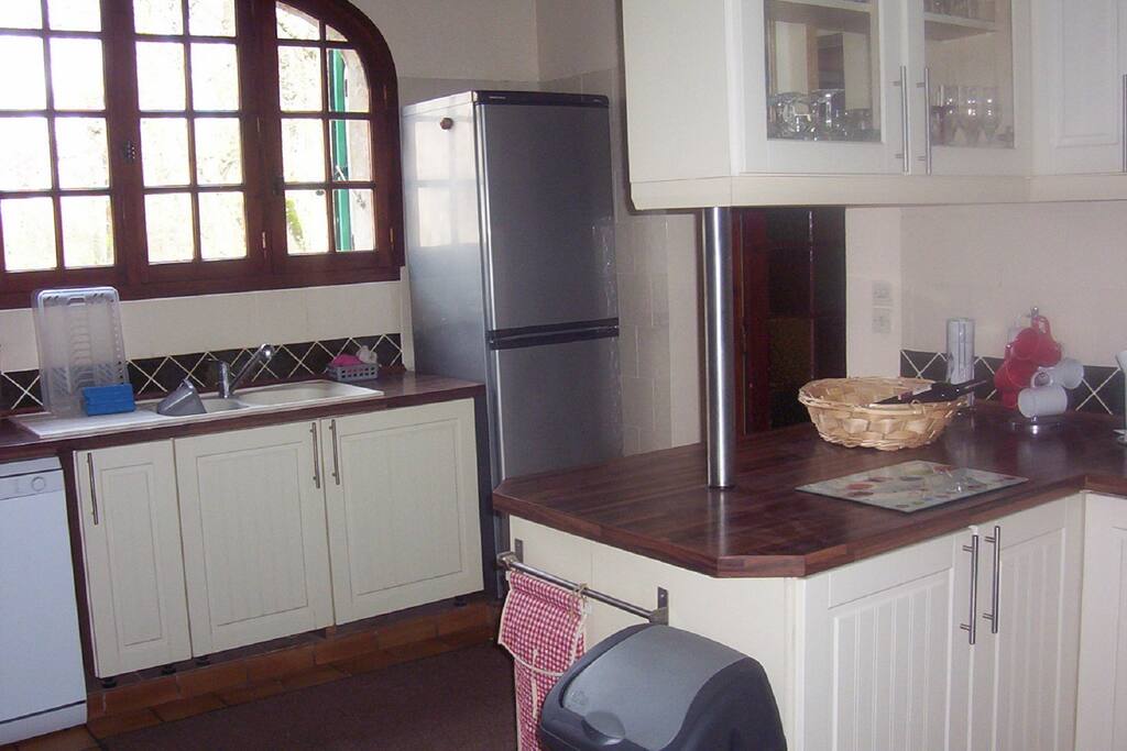 Well equipped kitchen overlooking the river