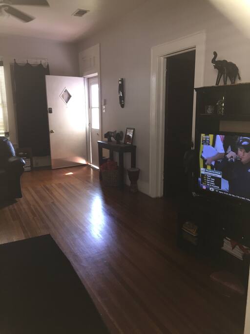 The front entrance into the living room.
